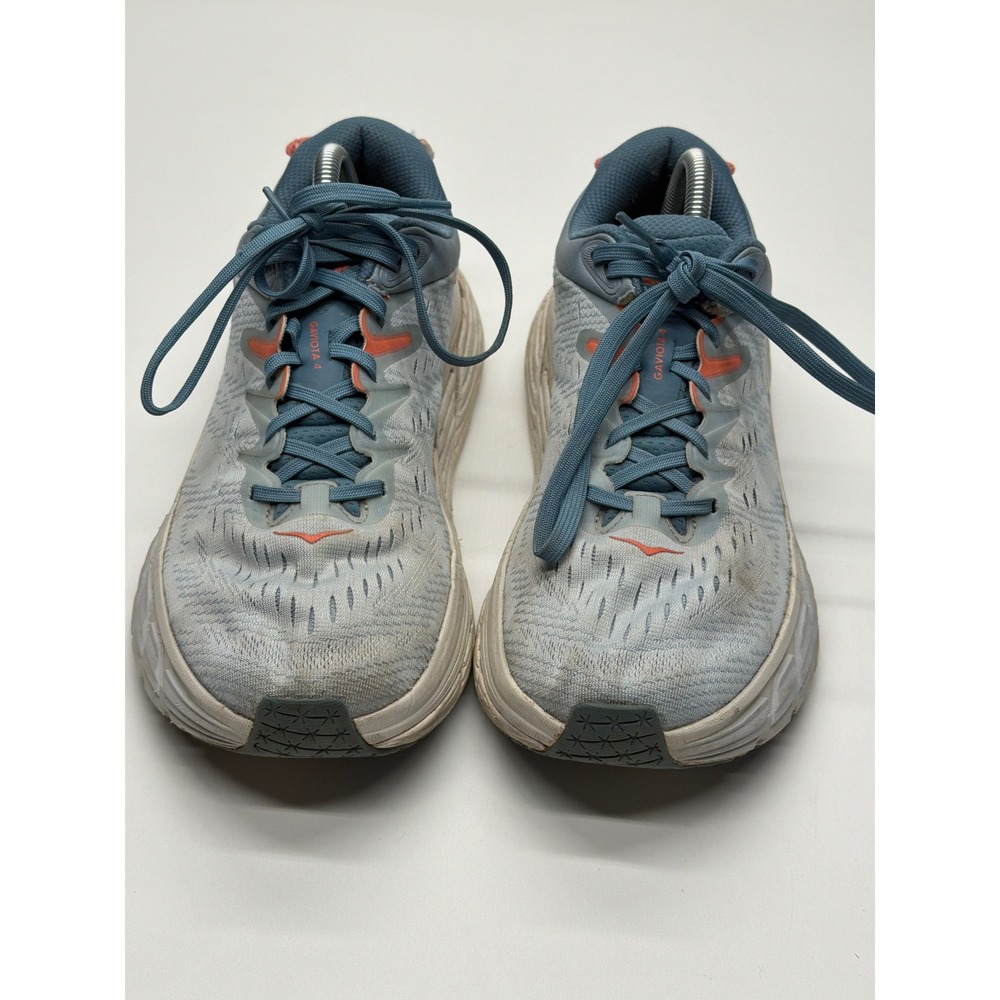 Hoka Gaviota 4 Womens Running Shoes Blue Grey Coral Stability Sneakers 9.5D Wide